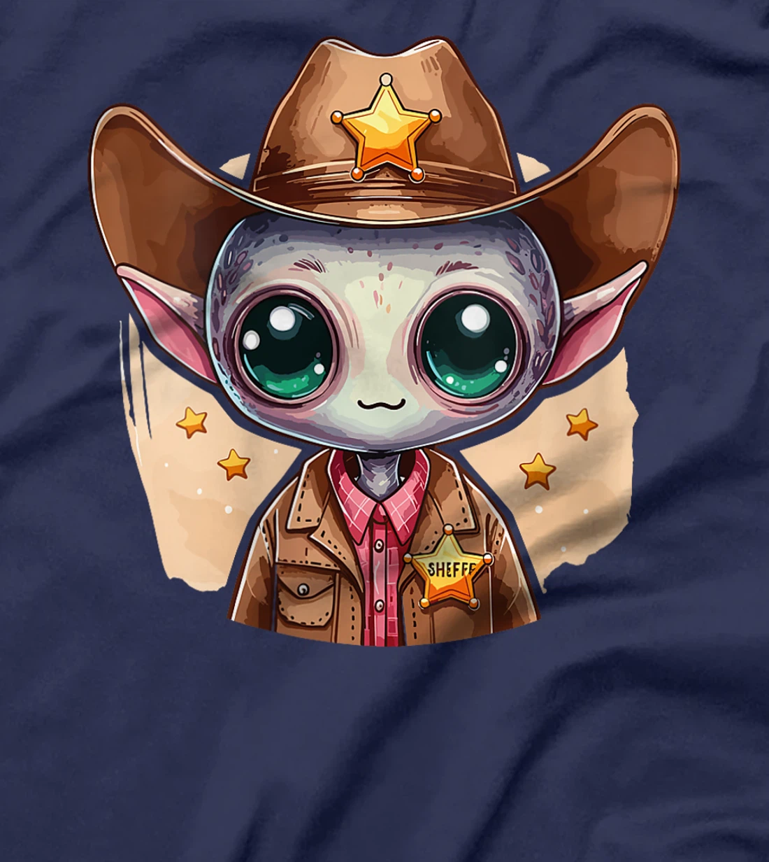 Womens Western Rodeo Cowboy Hat Alien Texas Animals T-Shirt