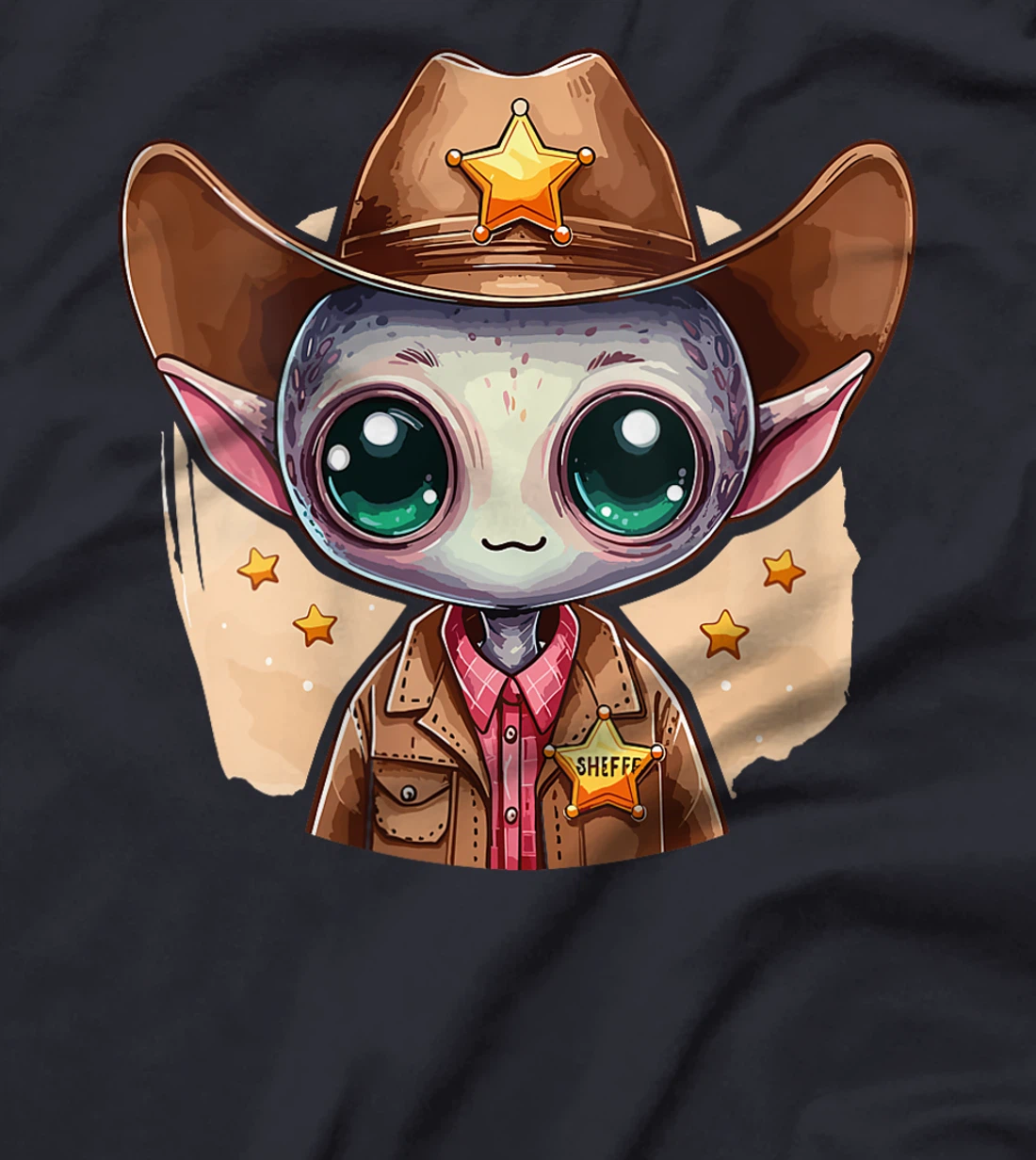 Womens Western Rodeo Cowboy Hat Alien Texas Animals T-Shirt