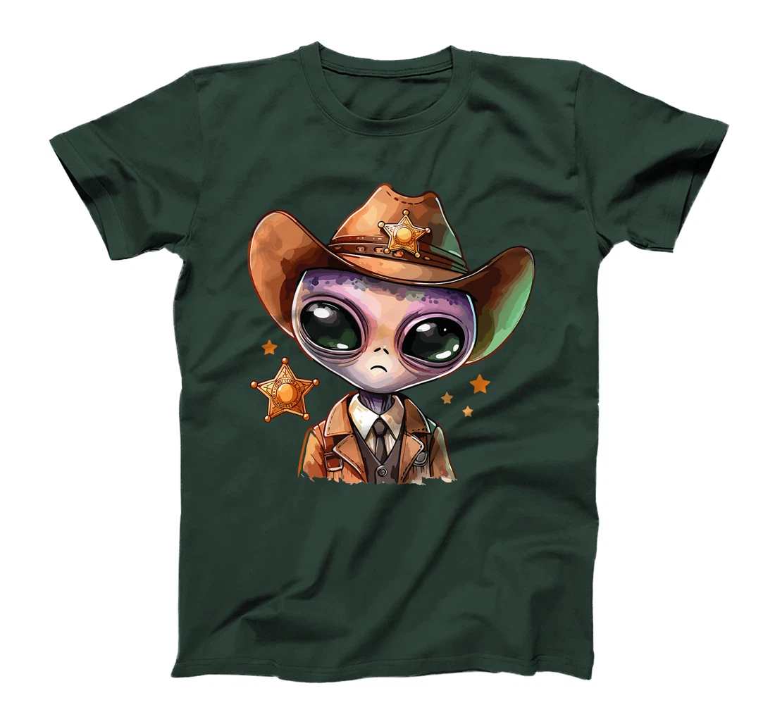 Western Rodeo Cowboy Hat Alien Texas Animals Premium T-Shirt