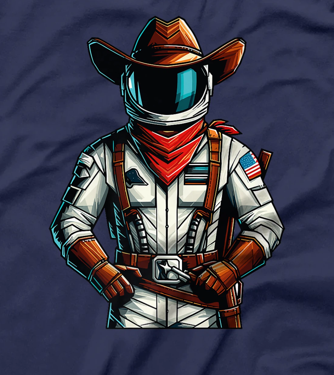 Western Rodeo Cowboy Hat Astronaut Texas Animals Premium T-Shirt