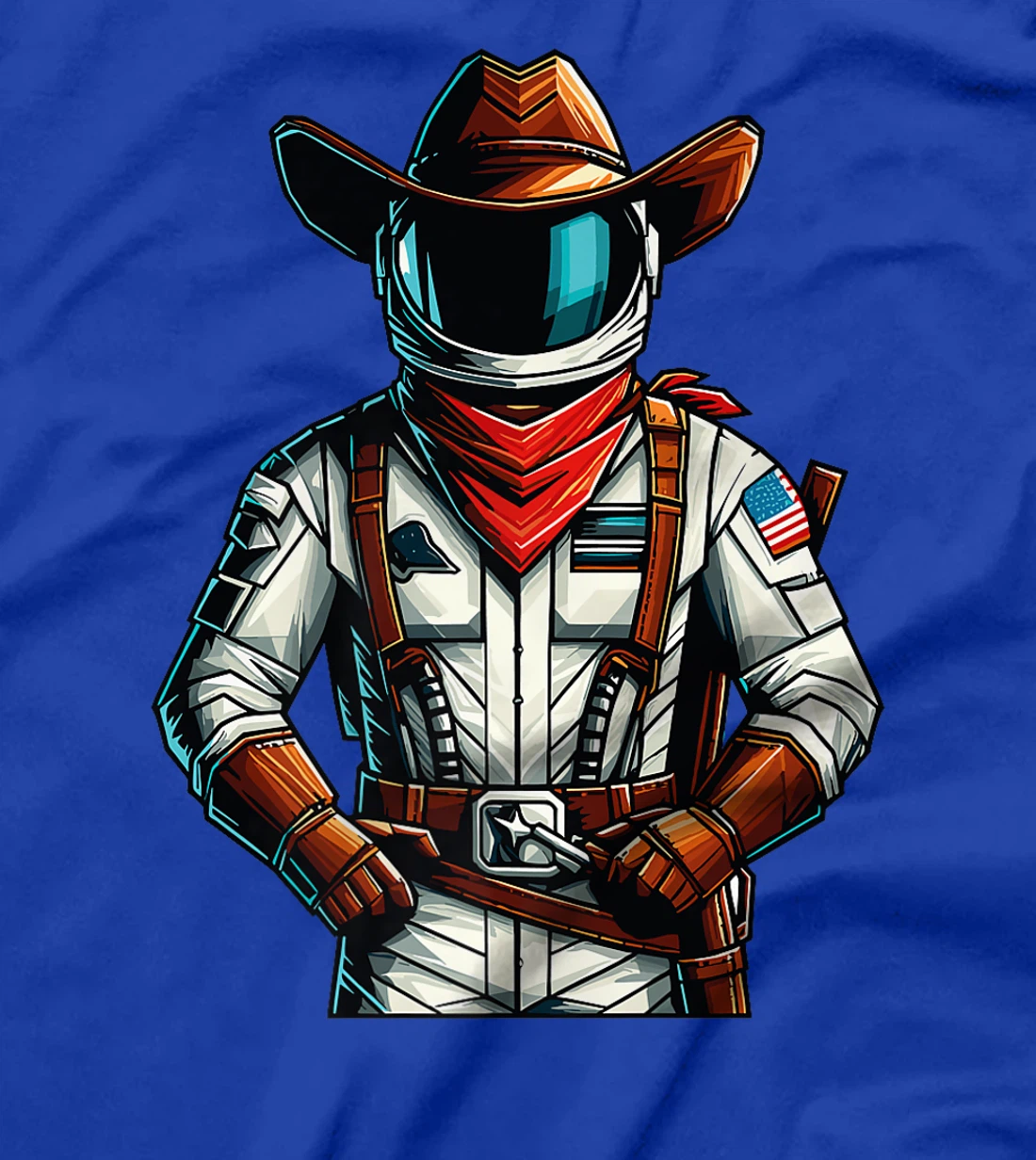 Western Rodeo Cowboy Hat Astronaut Texas Animals Premium T-Shirt