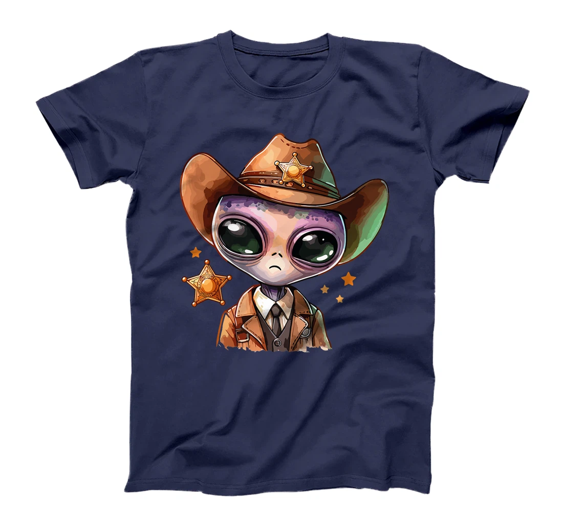 Western Rodeo Cowboy Hat Alien Texas Animals Premium T-Shirt