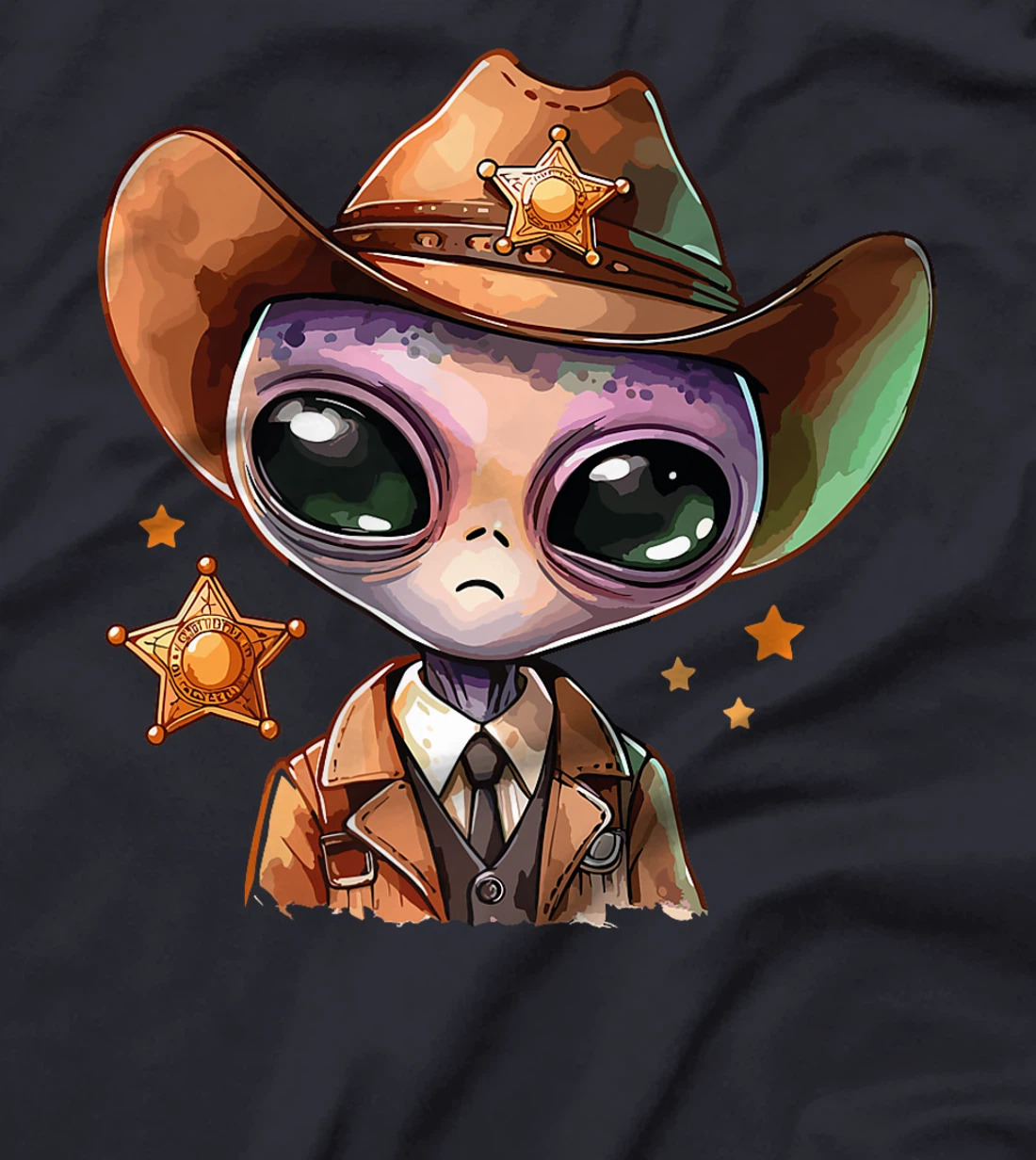Western Rodeo Cowboy Hat Alien Texas Animals Premium T-Shirt