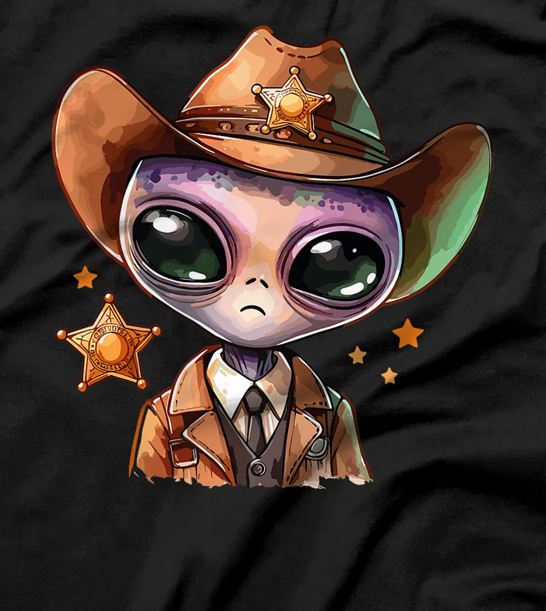 Western Rodeo Cowboy Hat Alien Texas Animals Premium T-Shirt