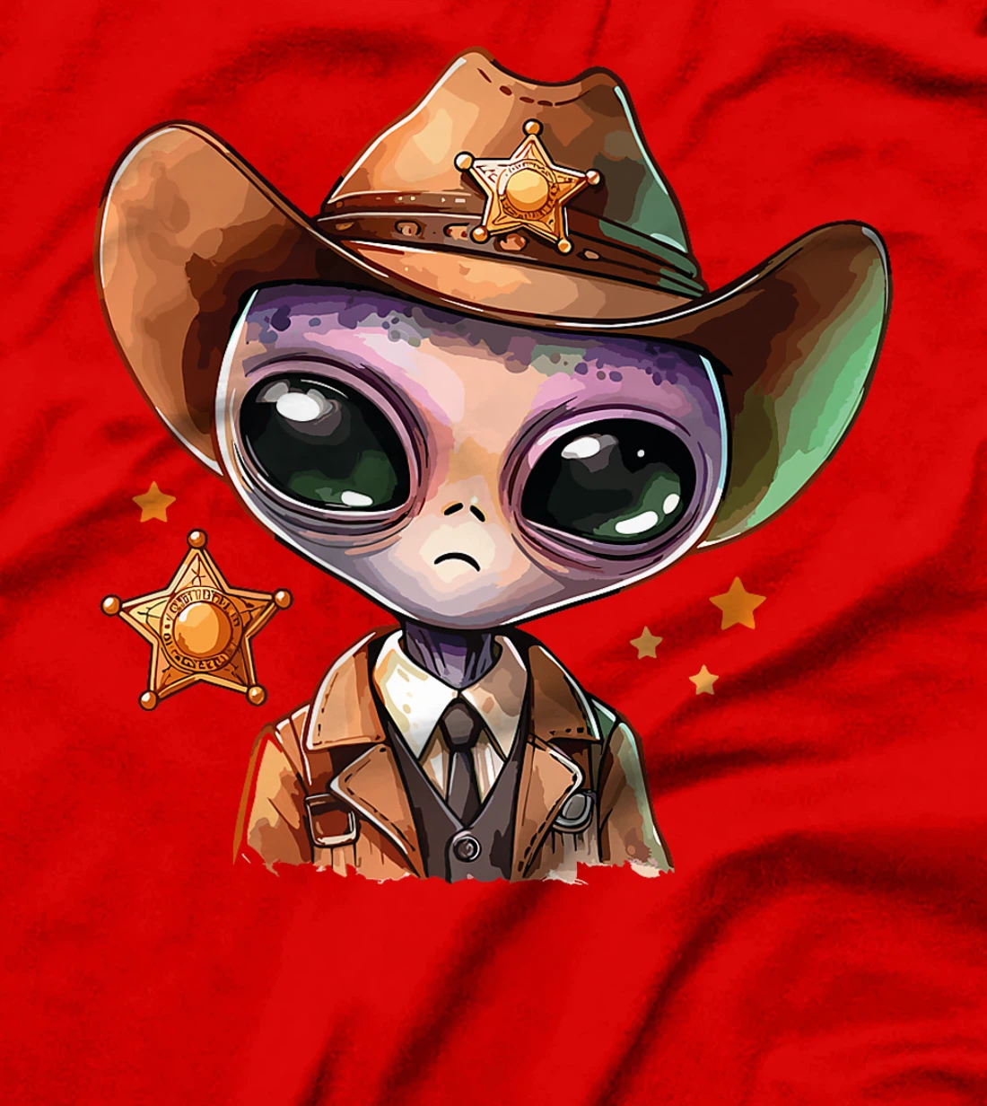 Western Rodeo Cowboy Hat Alien Texas Animals Premium T-Shirt