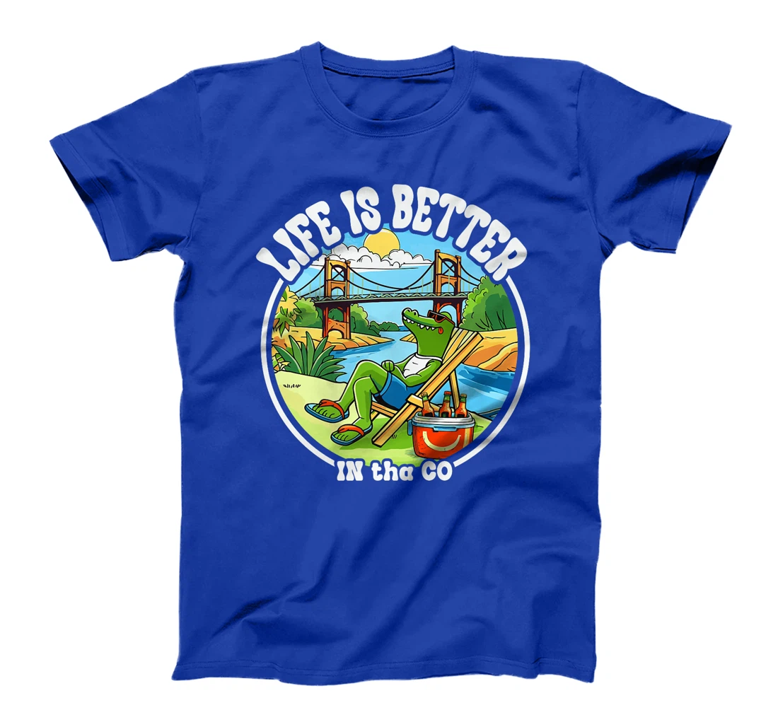 Funny Waco Texas Deep South Alligator Relaxing On The River Premium T-Shirt
