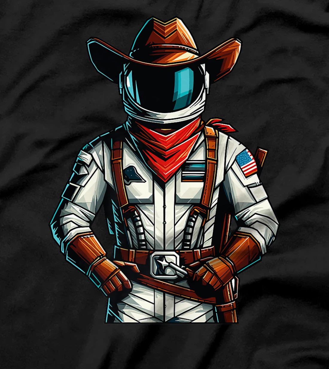 Western Rodeo Cowboy Hat Astronaut Texas Animals Premium T-Shirt