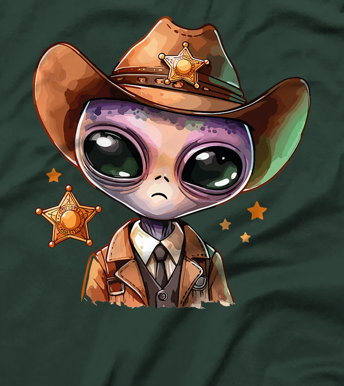 Western Rodeo Cowboy Hat Alien Texas Animals Premium T-Shirt
