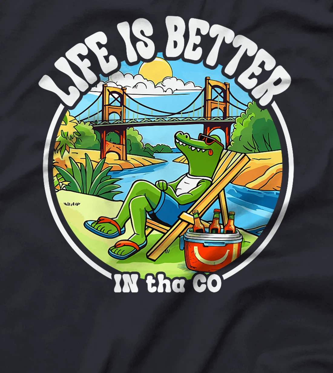 Funny Waco Texas Deep South Alligator Relaxing On The River Premium T-Shirt