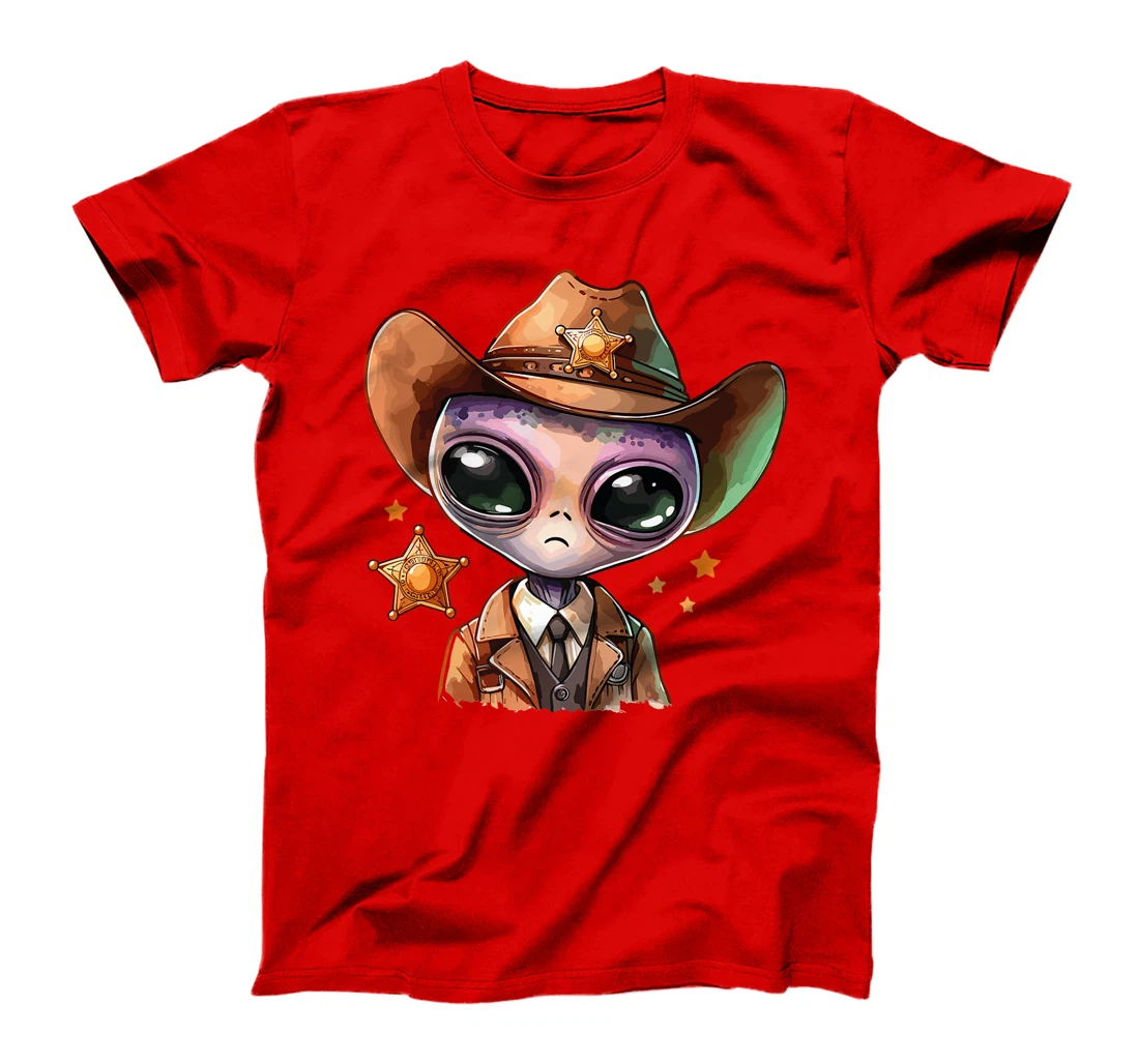 Western Rodeo Cowboy Hat Alien Texas Animals Premium T-Shirt