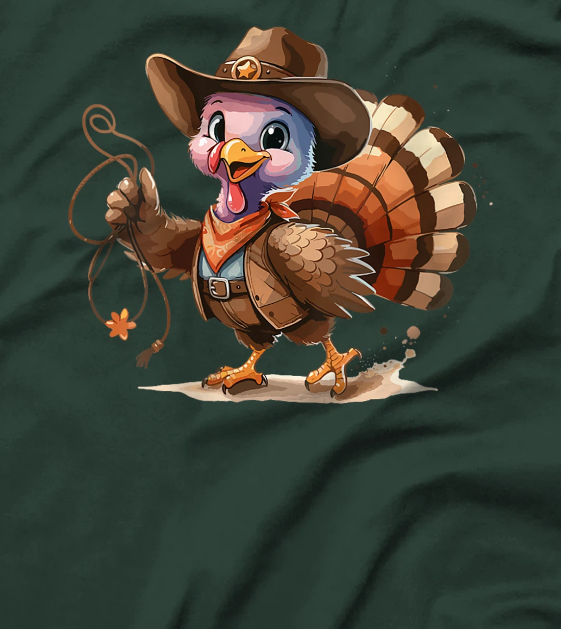 Womens Western Rodeo Cowboy Hat Turkey Texas Animals T-Shirt