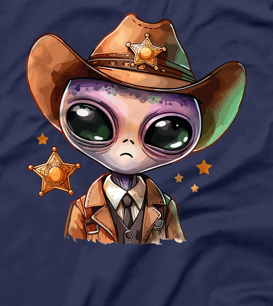 Western Rodeo Cowboy Hat Alien Texas Animals Premium T-Shirt