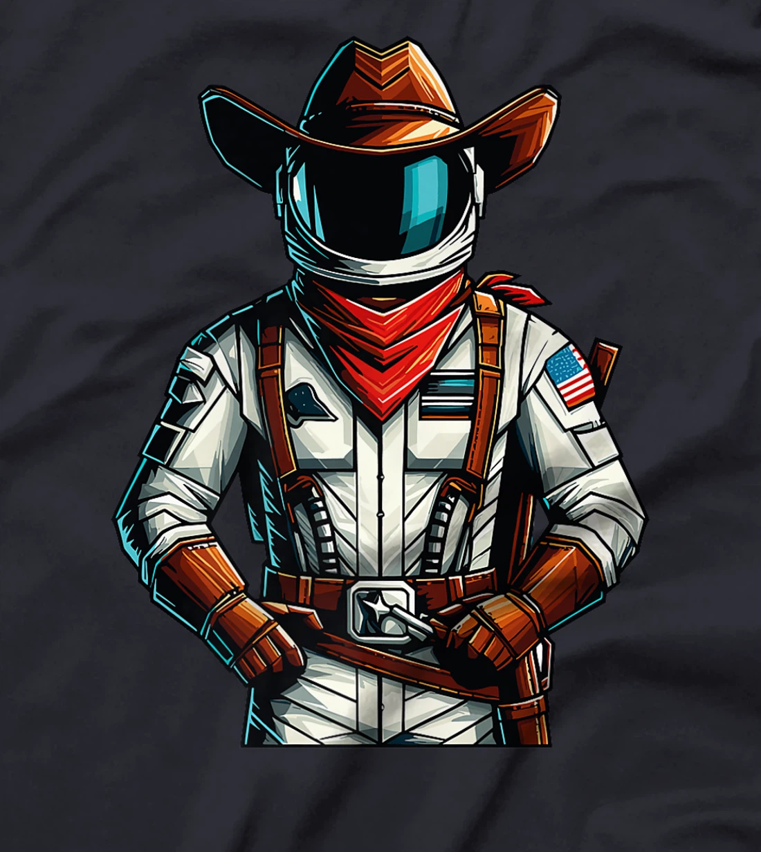 Western Rodeo Cowboy Hat Astronaut Texas Animals Premium T-Shirt