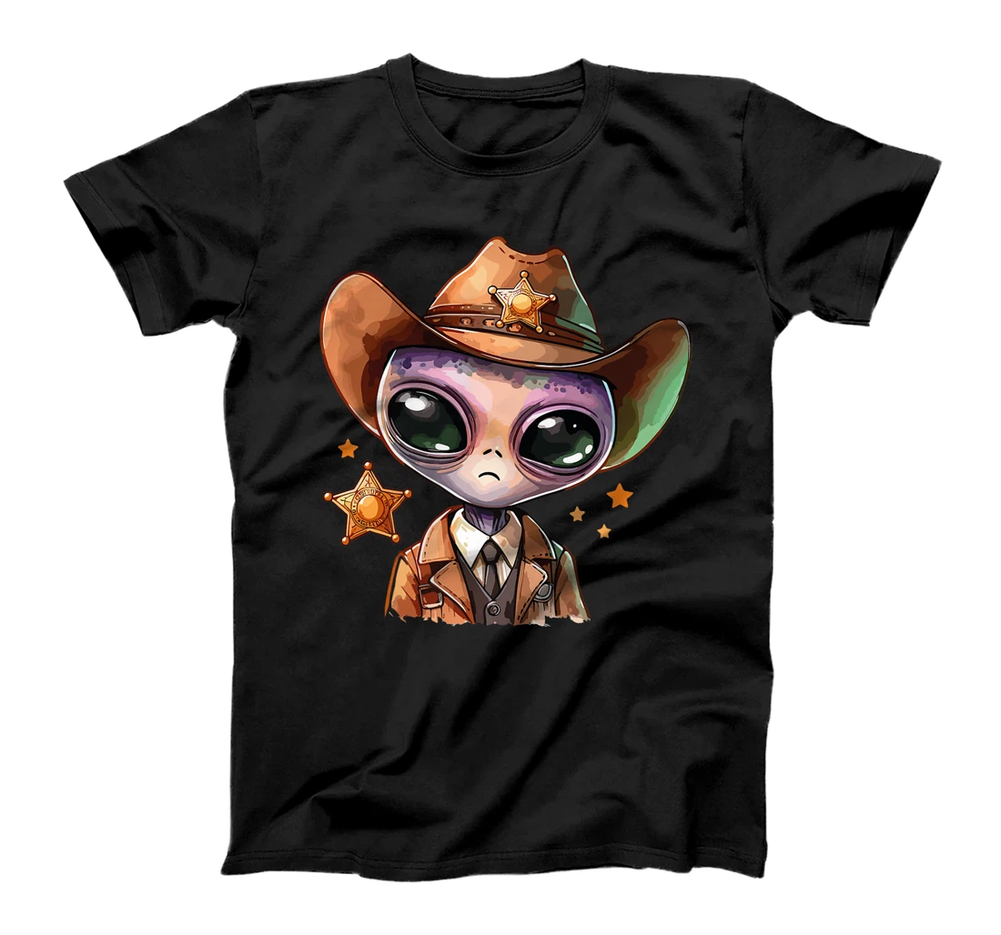 Western Rodeo Cowboy Hat Alien Texas Animals Premium T-Shirt