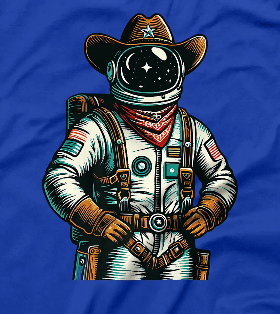 Western Rodeo Cowboy Hat Astronaut Texas Animals Premium T-Shirt