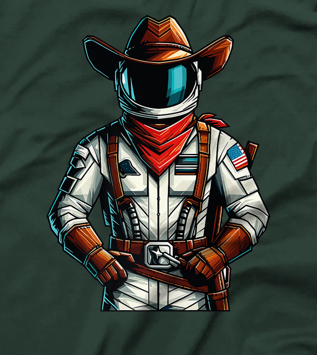 Western Rodeo Cowboy Hat Astronaut Texas Animals Premium T-Shirt