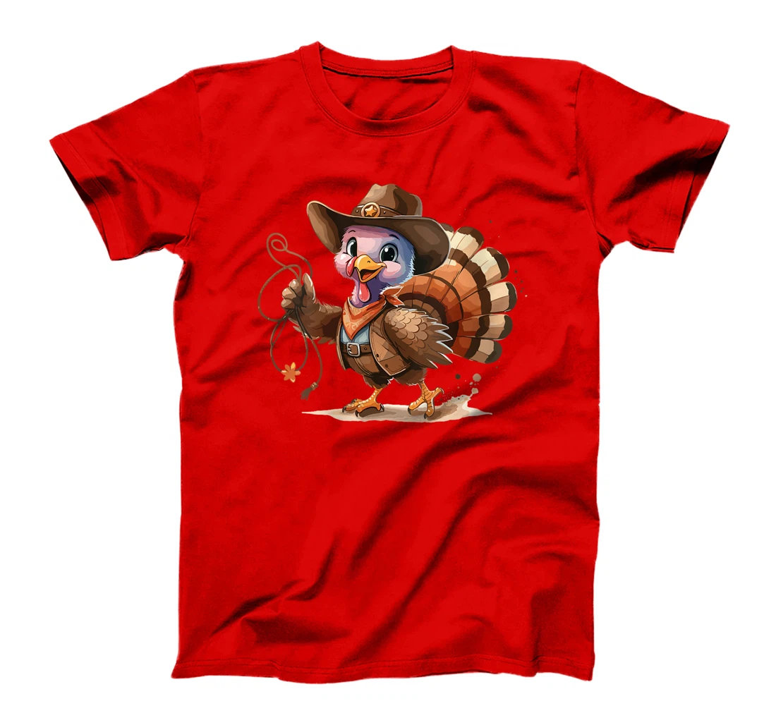 Womens Western Rodeo Cowboy Hat Turkey Texas Animals T-Shirt
