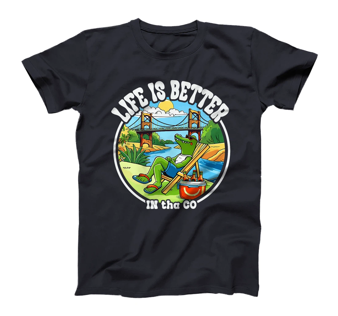 Funny Waco Texas Deep South Alligator Relaxing On The River Premium T-Shirt