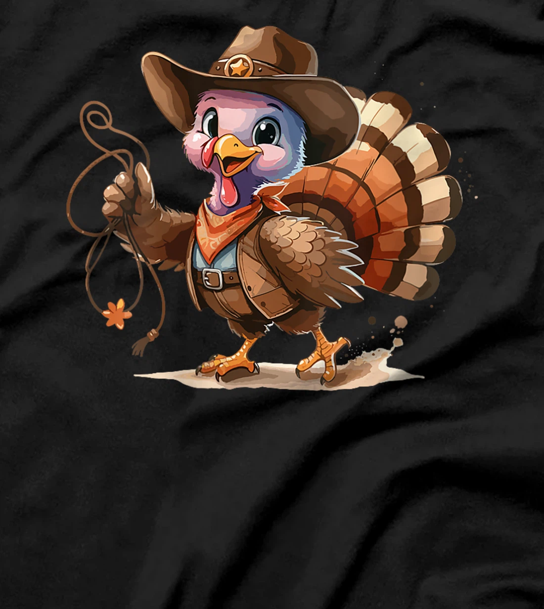 Womens Western Rodeo Cowboy Hat Turkey Texas Animals T-Shirt