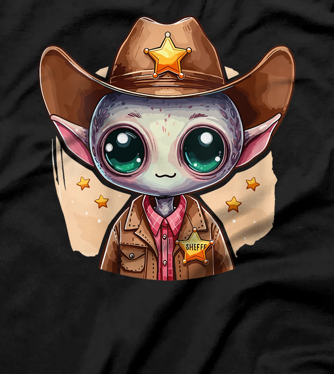 Womens Western Rodeo Cowboy Hat Alien Texas Animals T-Shirt