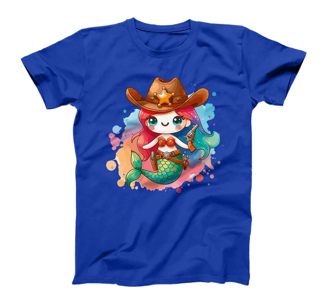 Western Rodeo Cowboy Hat Mermaid Texas Animals Premium T-Shirt