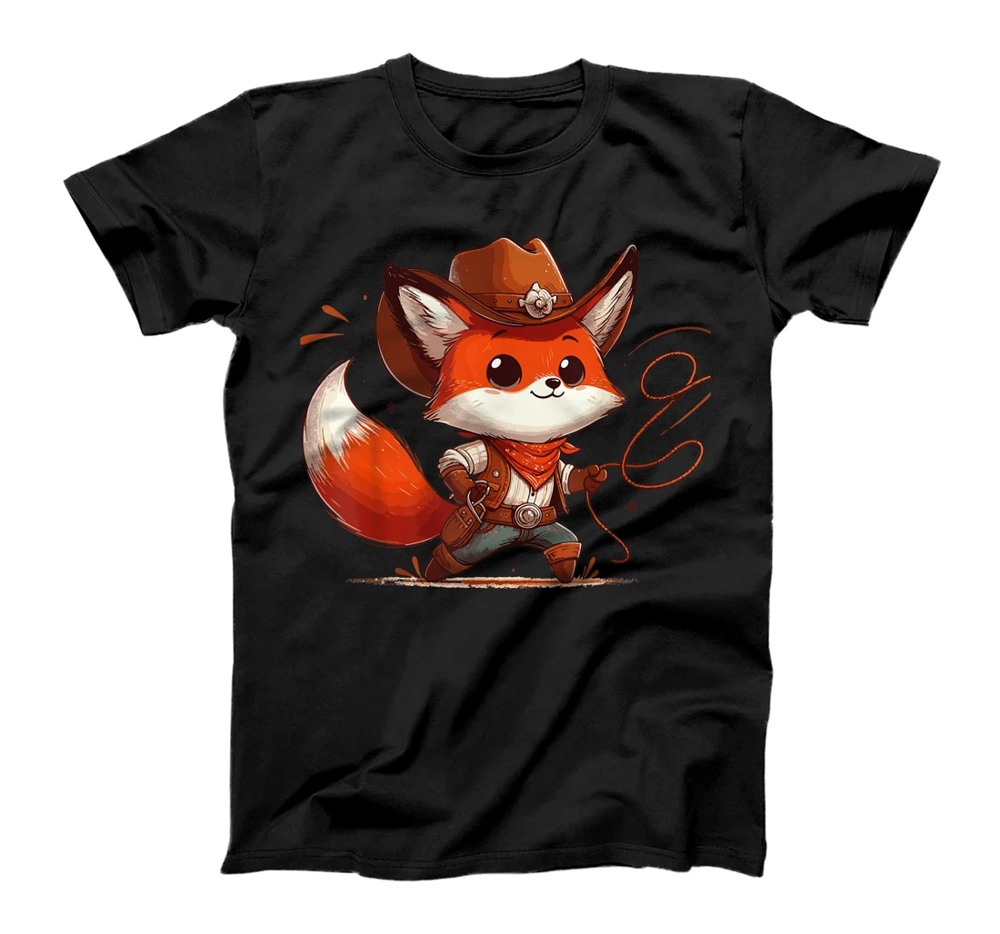 Western Rodeo Cowboy Hat Fox Texas Animals T-Shirt