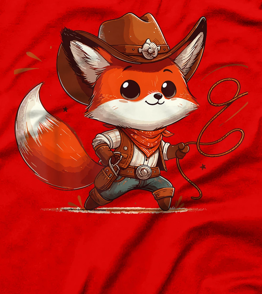 Western Rodeo Cowboy Hat Fox Texas Animals T-Shirt