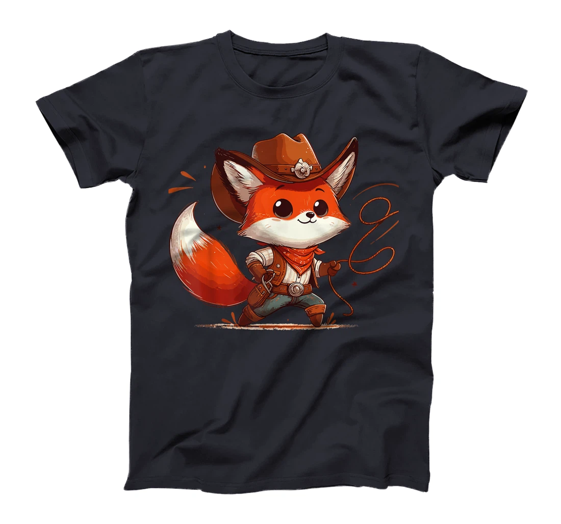 Western Rodeo Cowboy Hat Fox Texas Animals T-Shirt
