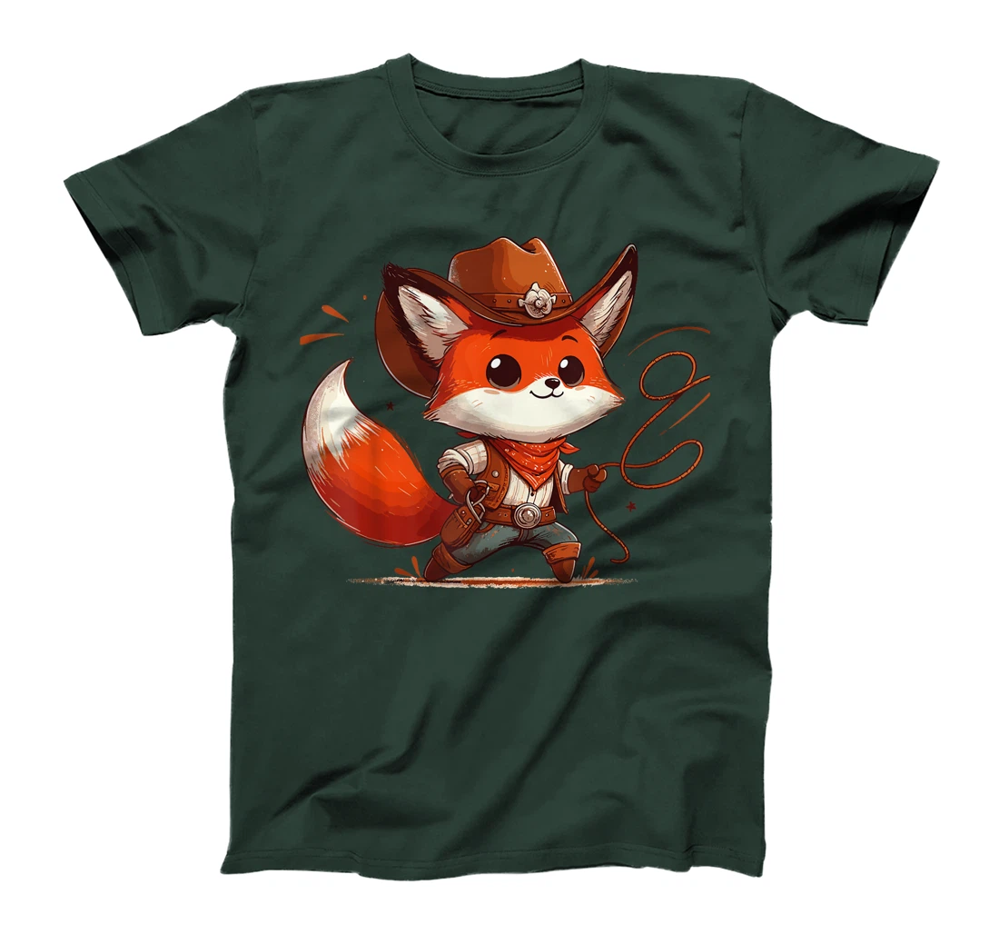Western Rodeo Cowboy Hat Fox Texas Animals T-Shirt