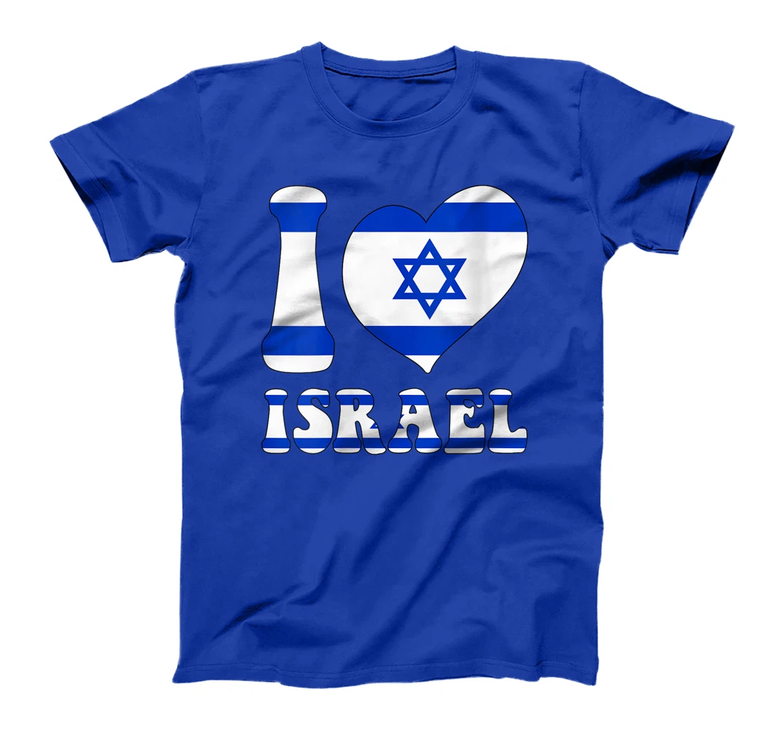 Womens I Love Israel Proud To Be Israeli Israel Flag Heart Graphic T-Shirt