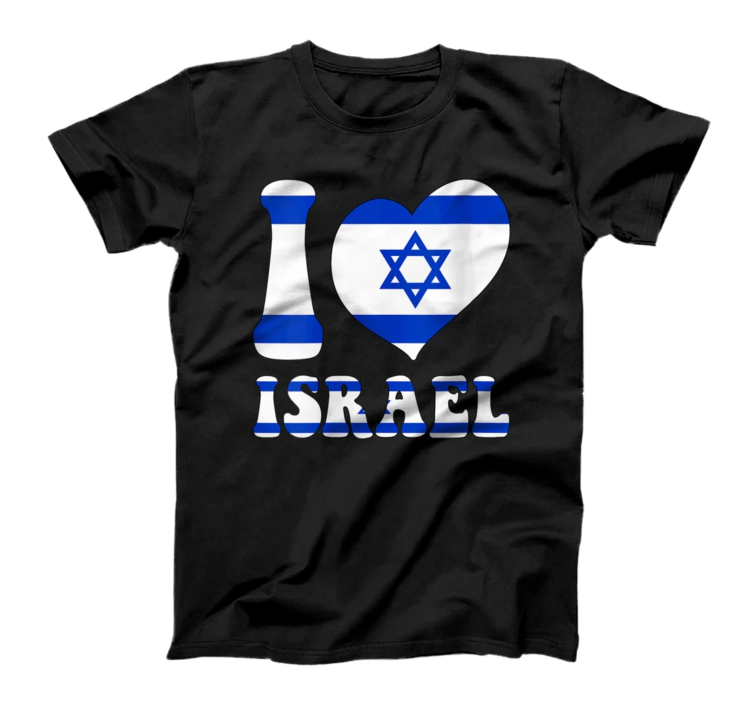 Womens I Love Israel Proud To Be Israeli Israel Flag Heart Graphic T-Shirt