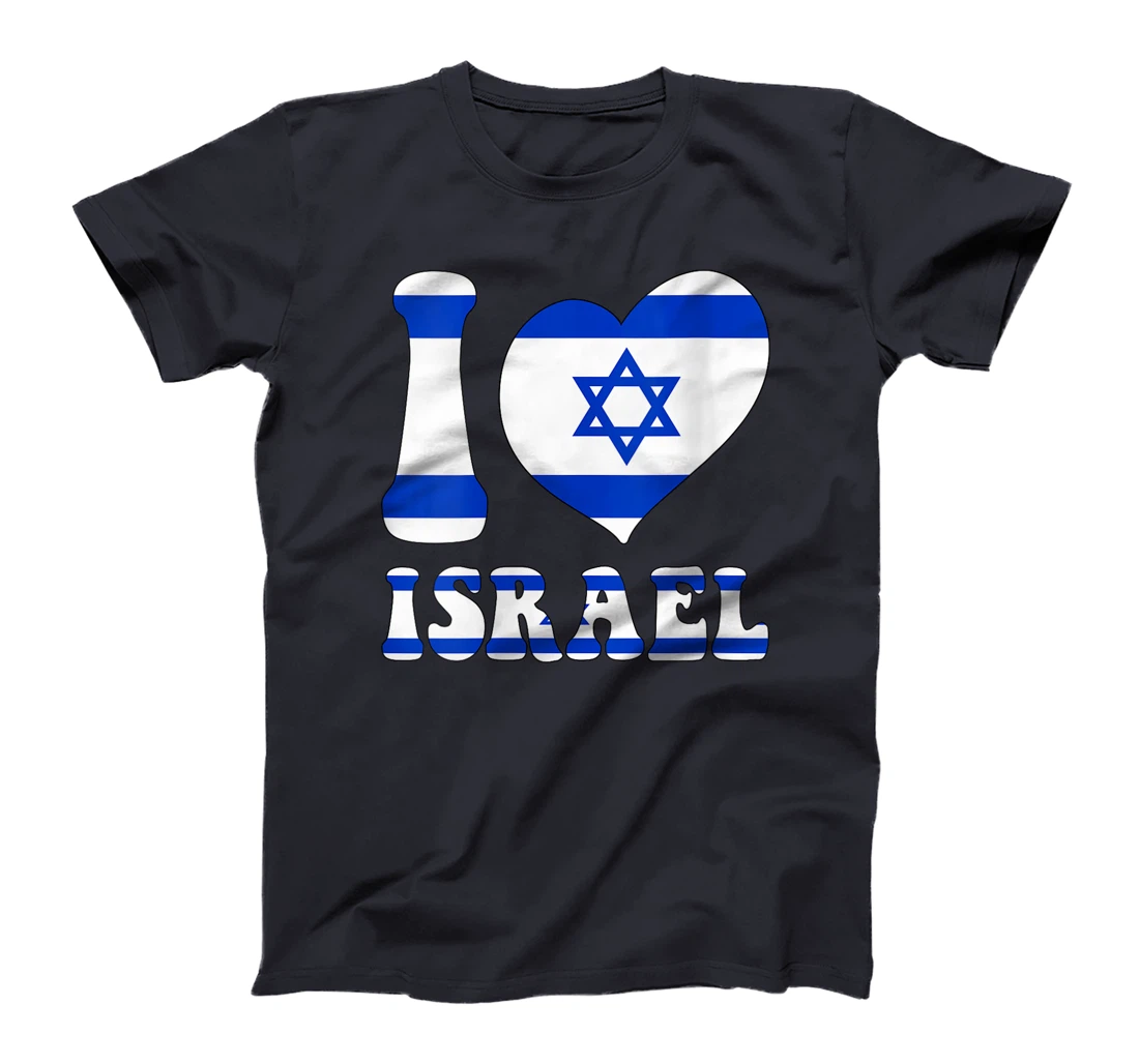 Womens I Love Israel Proud To Be Israeli Israel Flag Heart Graphic T-Shirt
