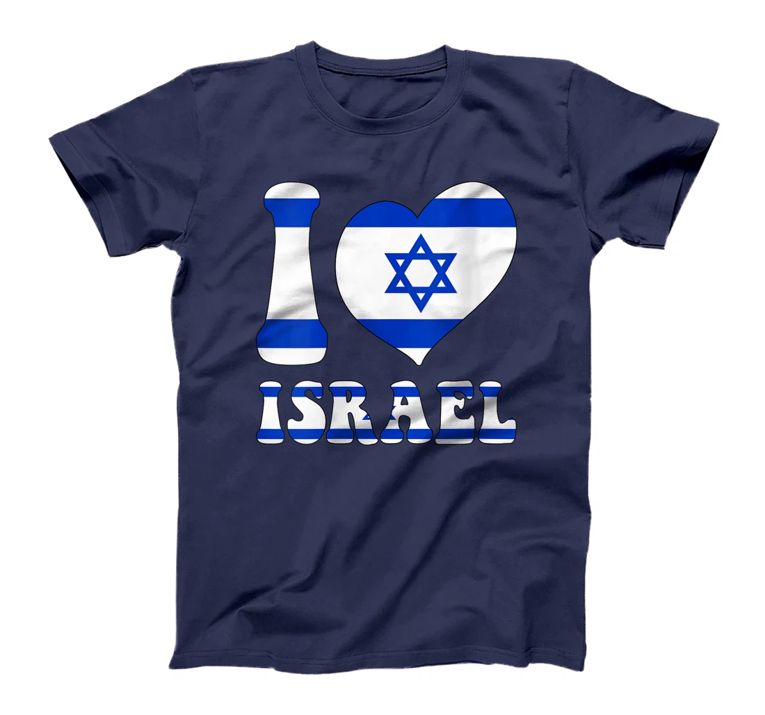 Womens I Love Israel Proud To Be Israeli Israel Flag Heart Graphic T-Shirt