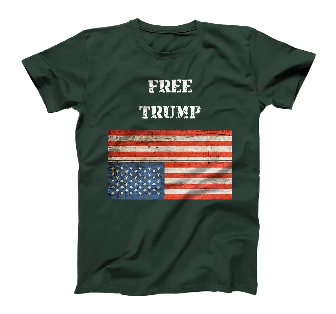 Free Donald Trump Upside Down United States Flag T-Shirt
