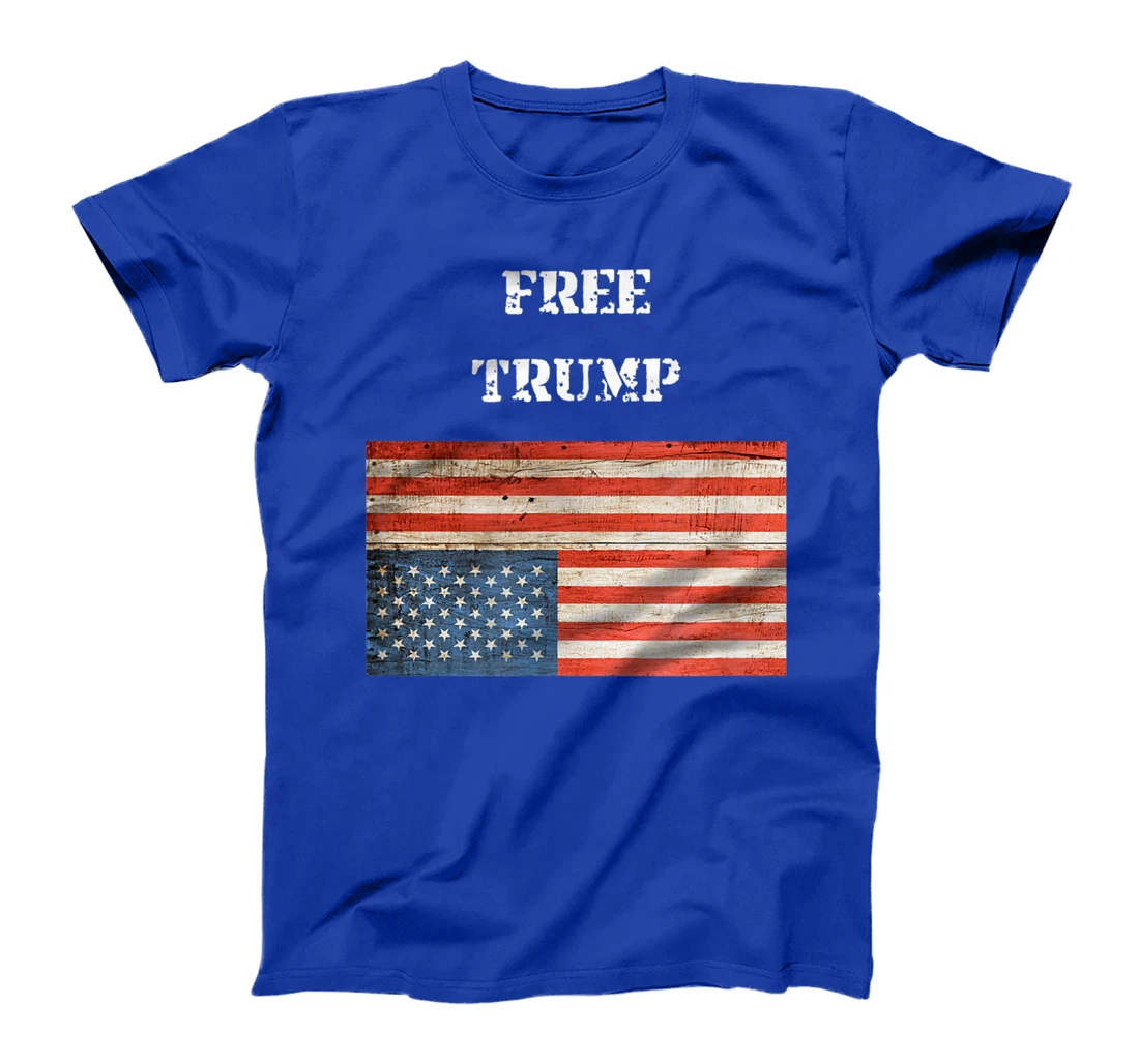 Free Donald Trump Upside Down United States Flag T-Shirt