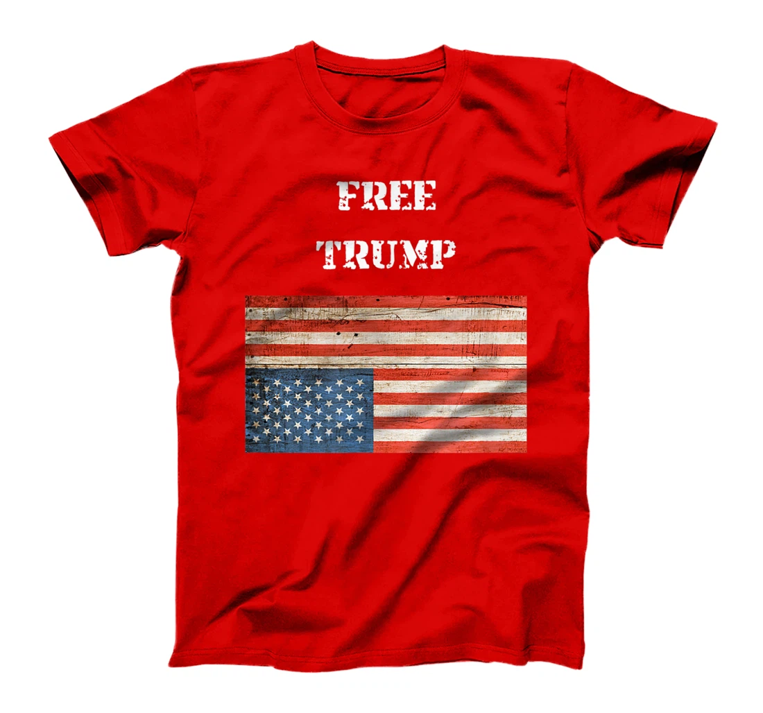 Free Donald Trump Upside Down United States Flag T-Shirt