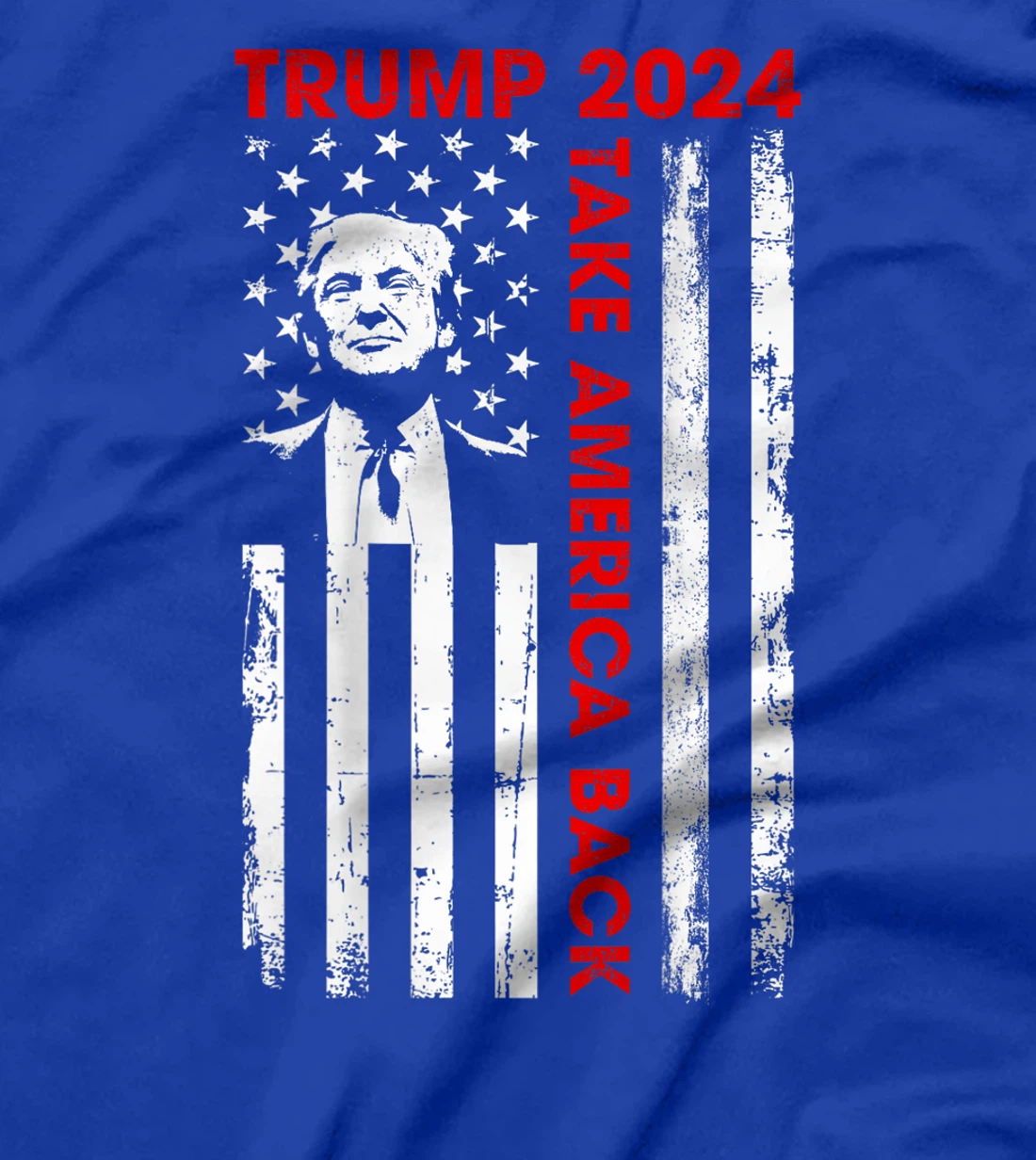 Donald Trump 2024 Take America Back American Flag (ON BACK) T-Shirt