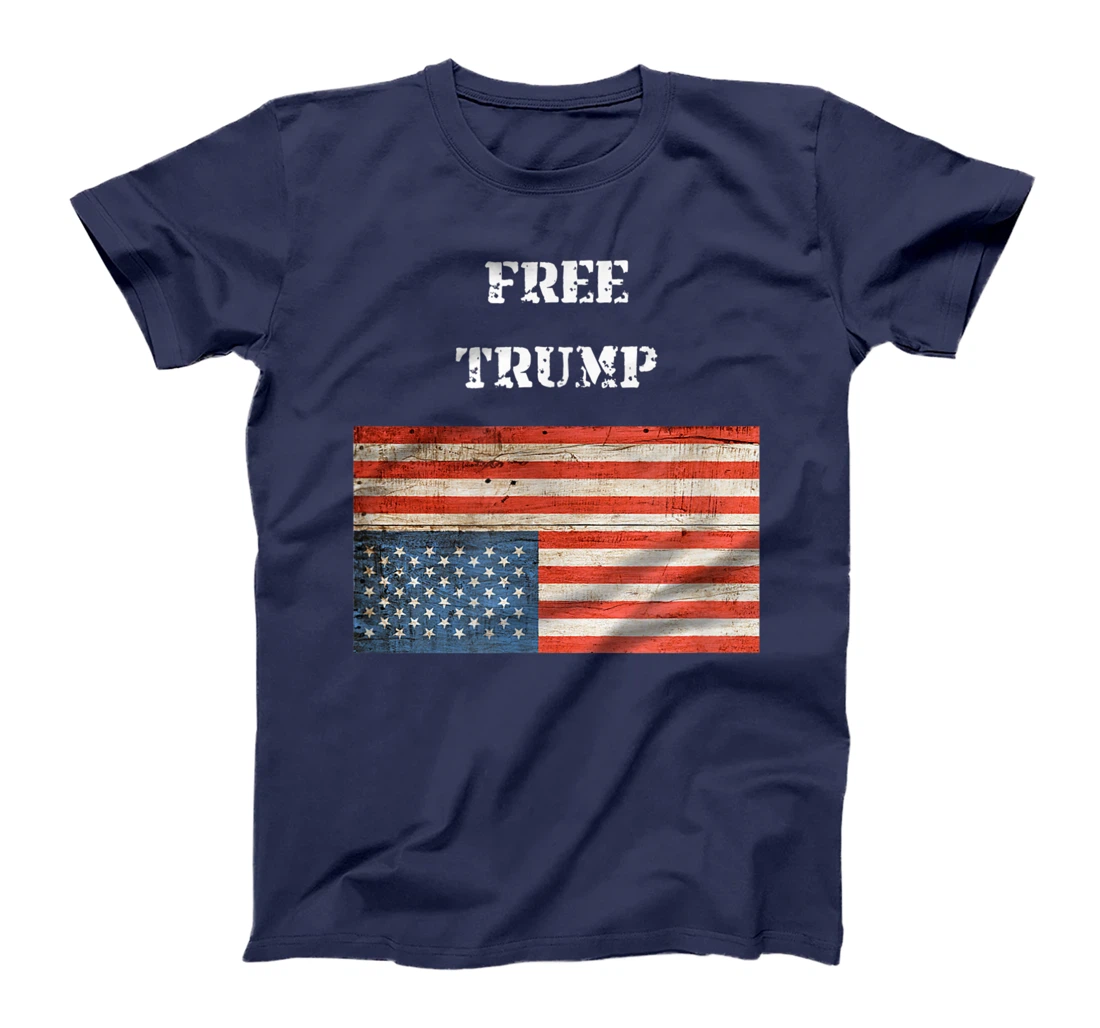 Free Donald Trump Upside Down United States Flag T-Shirt