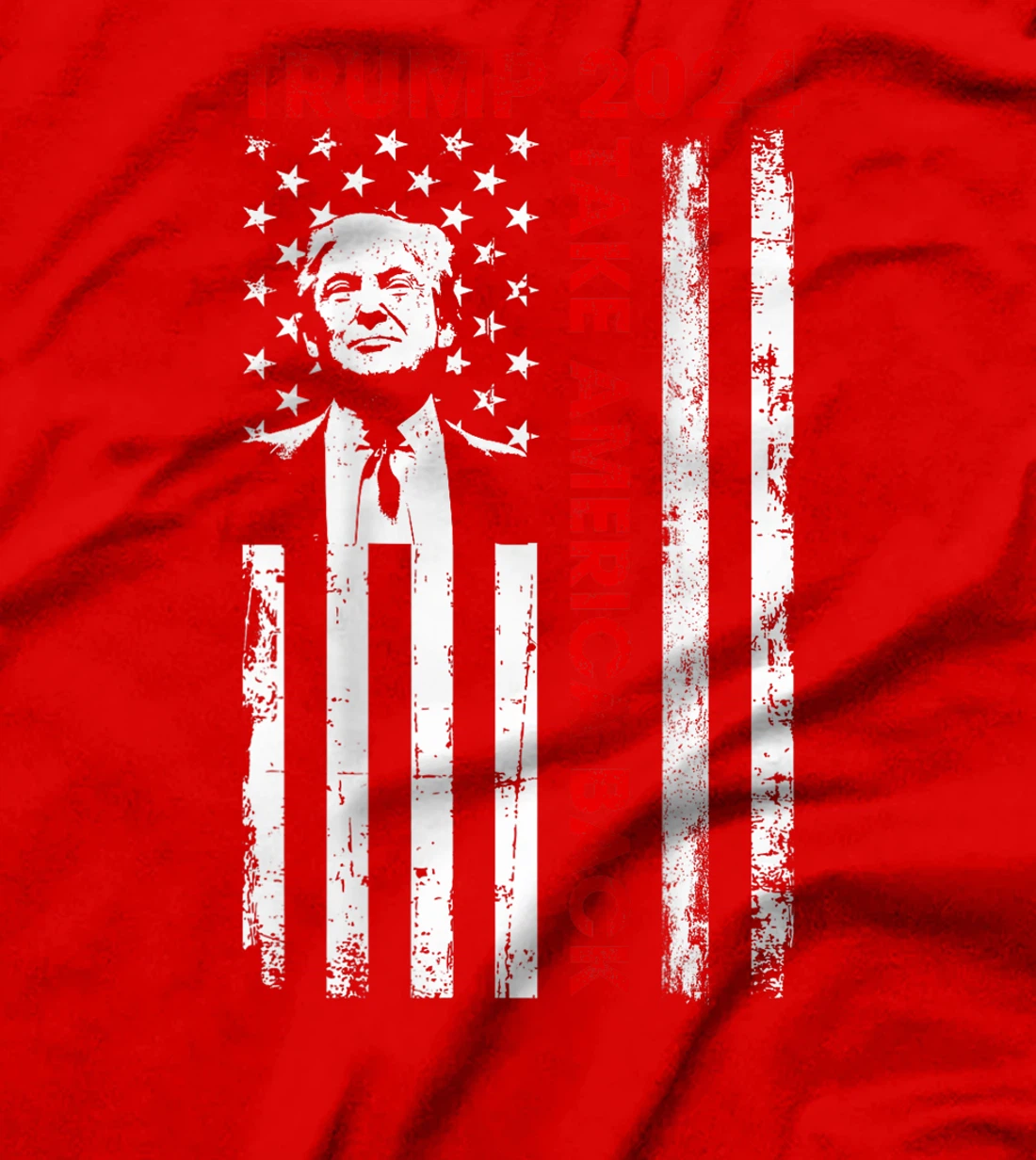 Donald Trump 2024 Take America Back American Flag (ON BACK) T-Shirt