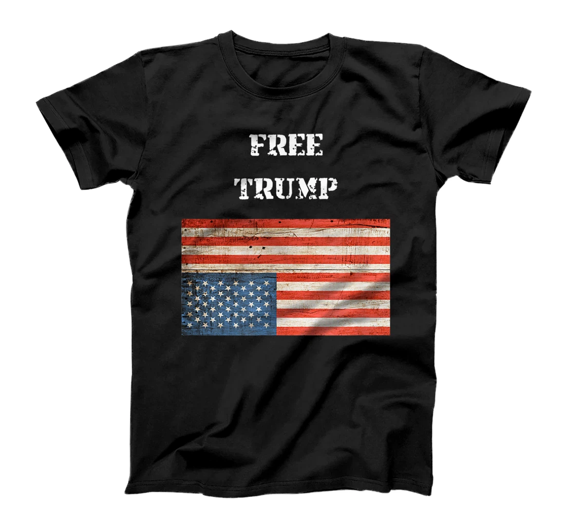 Free Donald Trump Upside Down United States Flag T-Shirt