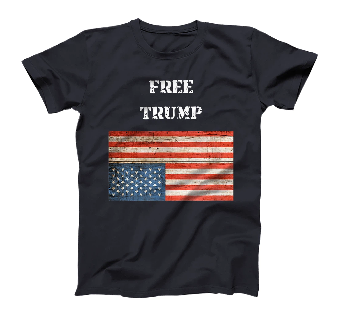 Free Donald Trump Upside Down United States Flag T-Shirt