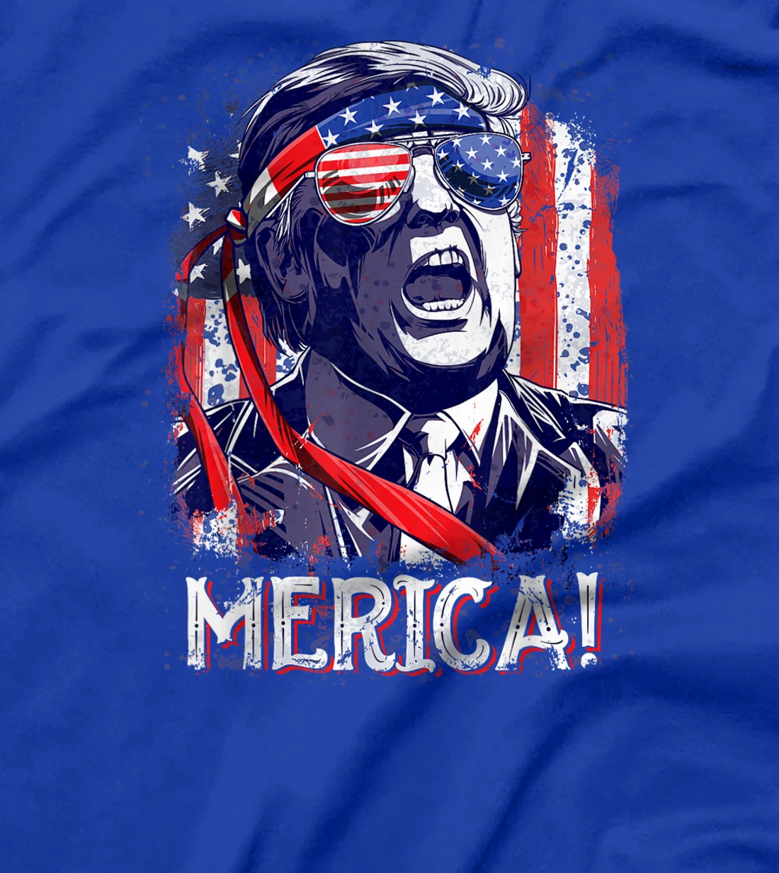 Trump 4th of July Merica Men Women USA American Flag Vintage T-Shirt