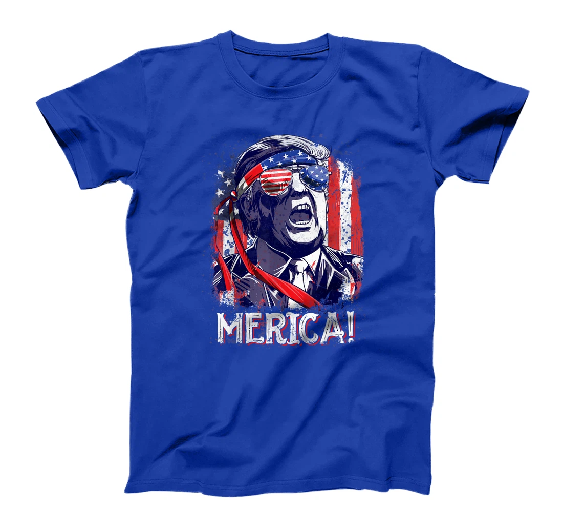 Trump 4th of July Merica Men Women USA American Flag Vintage T-Shirt