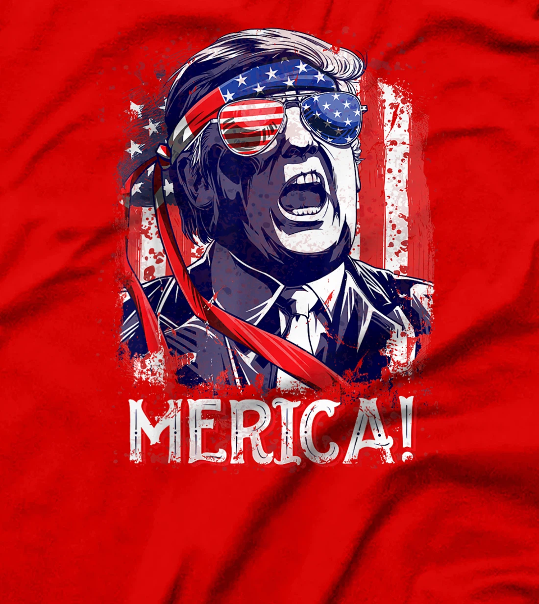 Trump 4th of July Merica Men Women USA American Flag Vintage T-Shirt