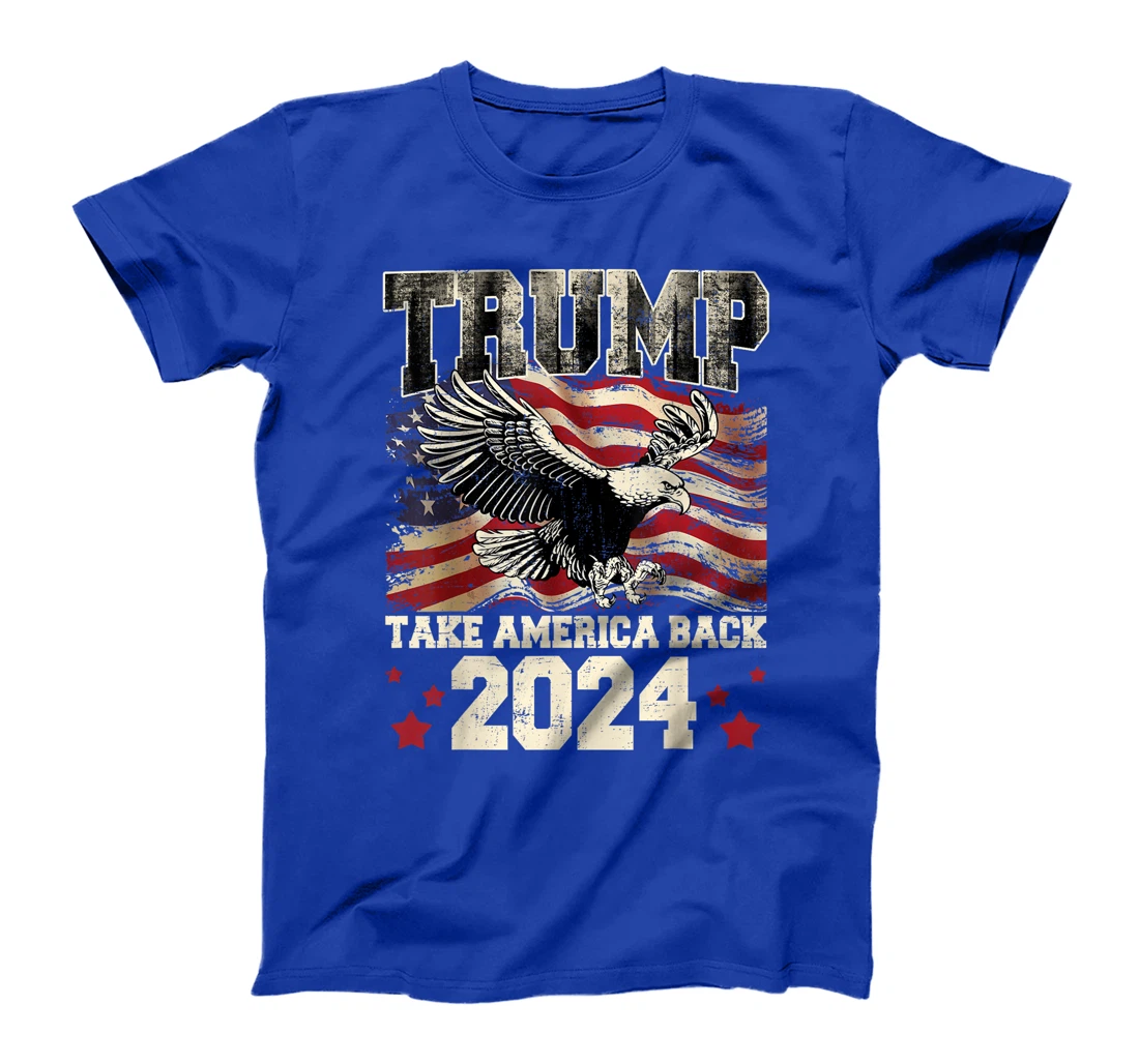 Womens Donald Trump 2024 Take America Back American Flag Patriotic T-Shirt