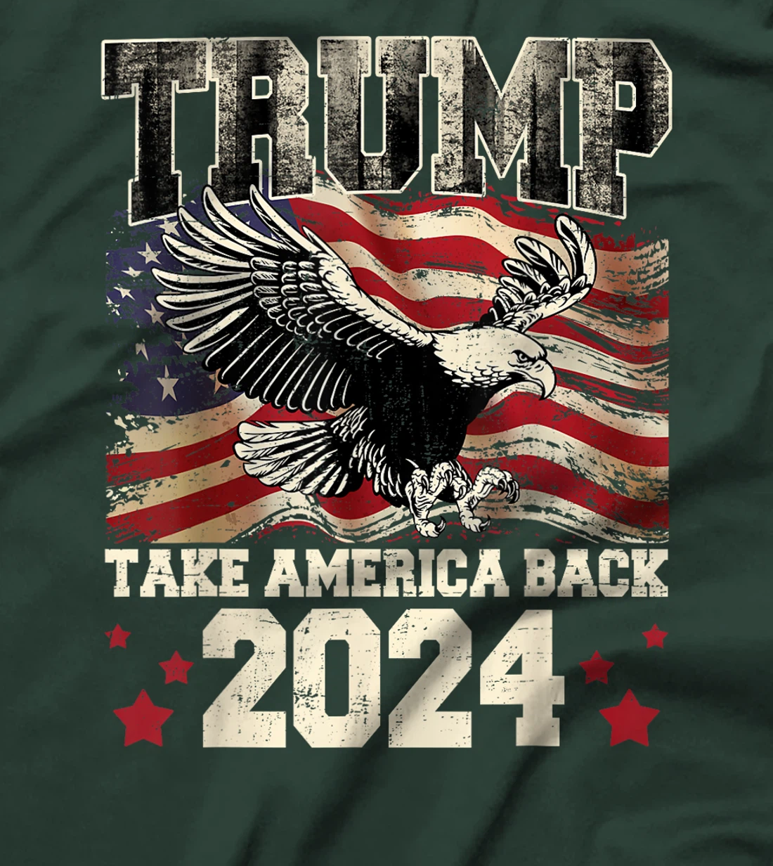 Womens Donald Trump 2024 Take America Back American Flag Patriotic T-Shirt