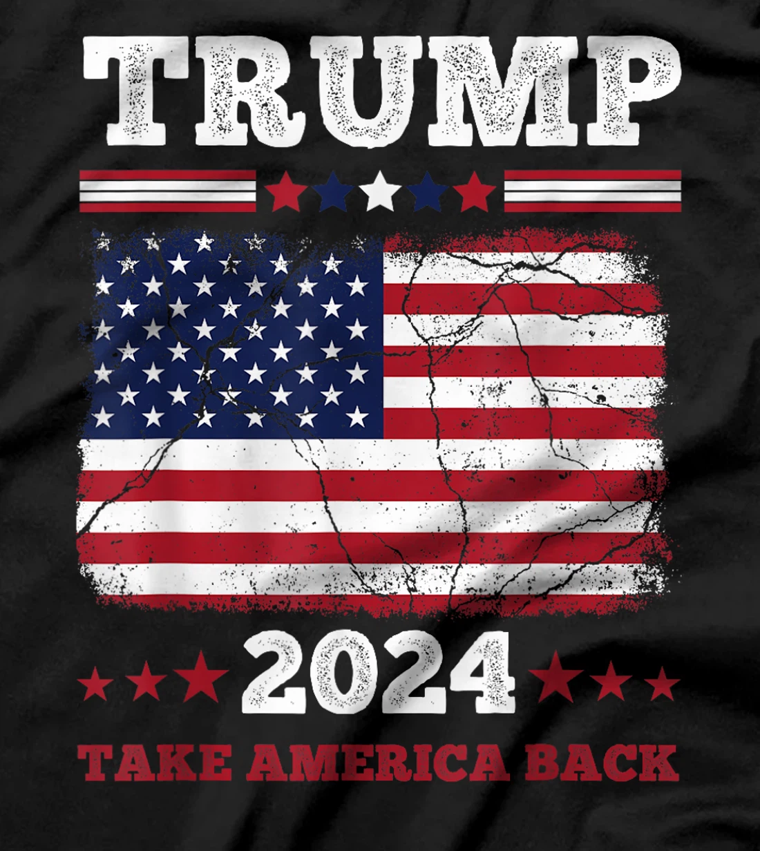 Unique America Donald Trump 2024 Flag T-Shirt