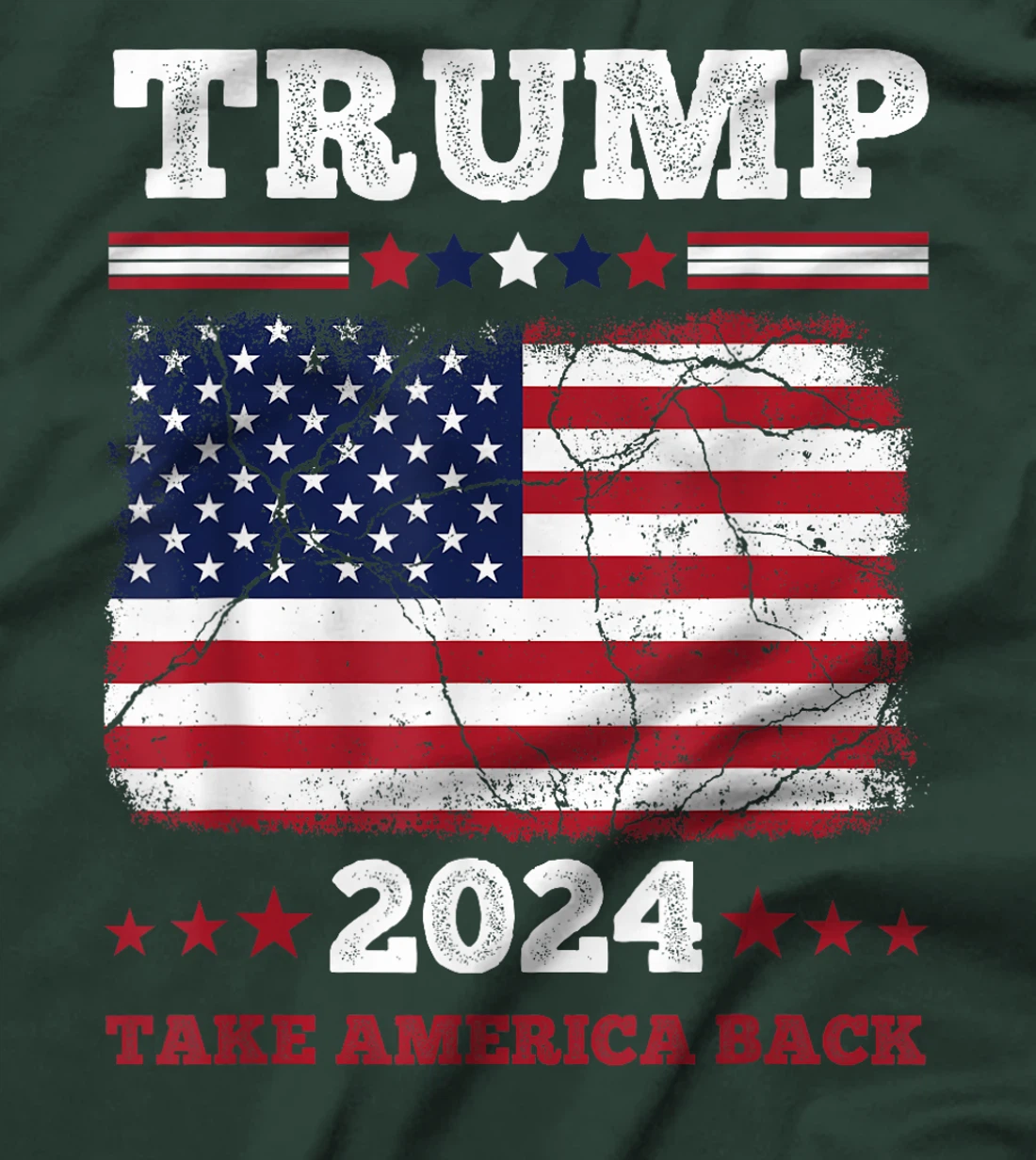 Unique America Donald Trump 2024 Flag T-Shirt