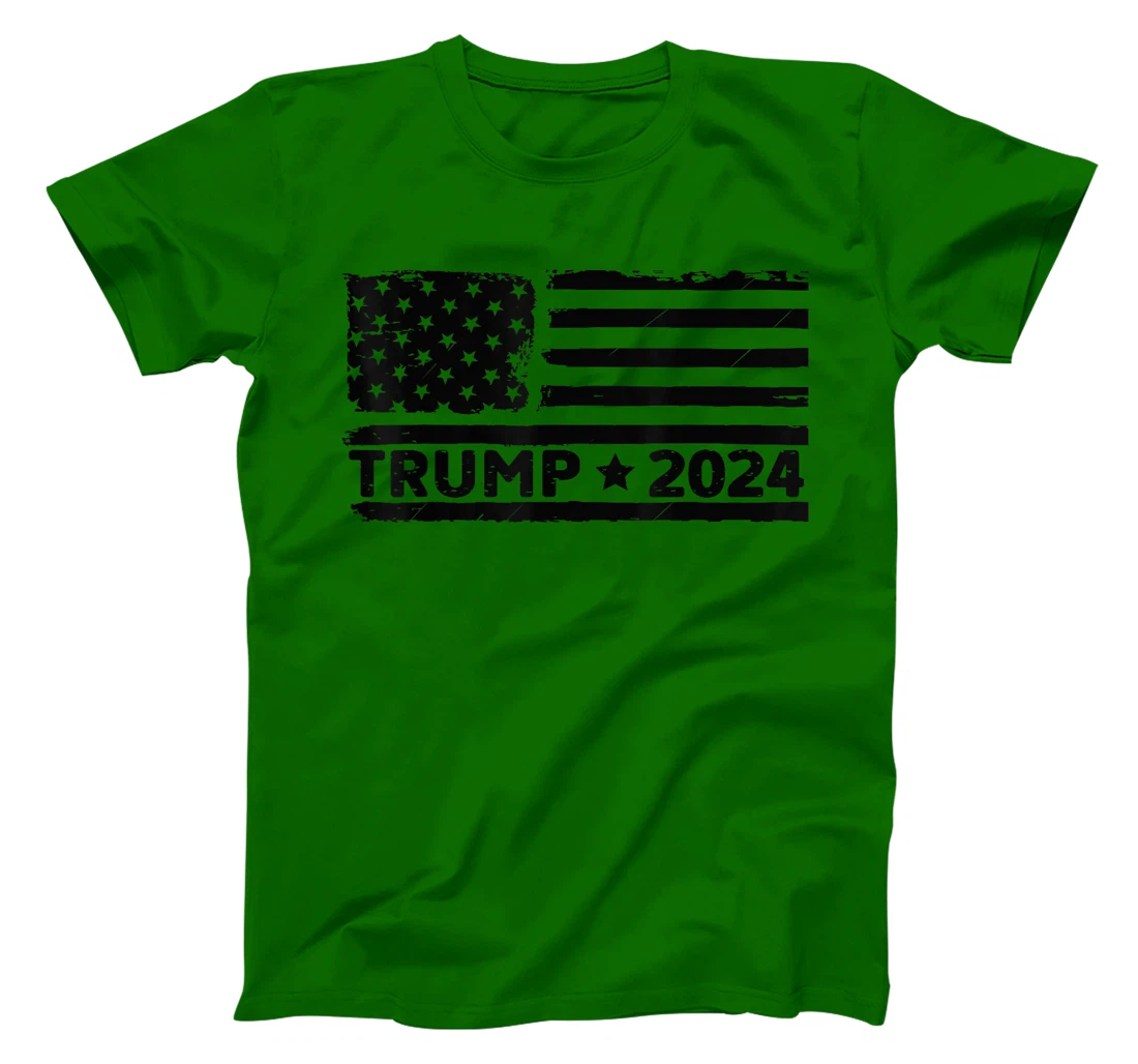 Womens Unique America Donald Trump 2024 Flag T-Shirt