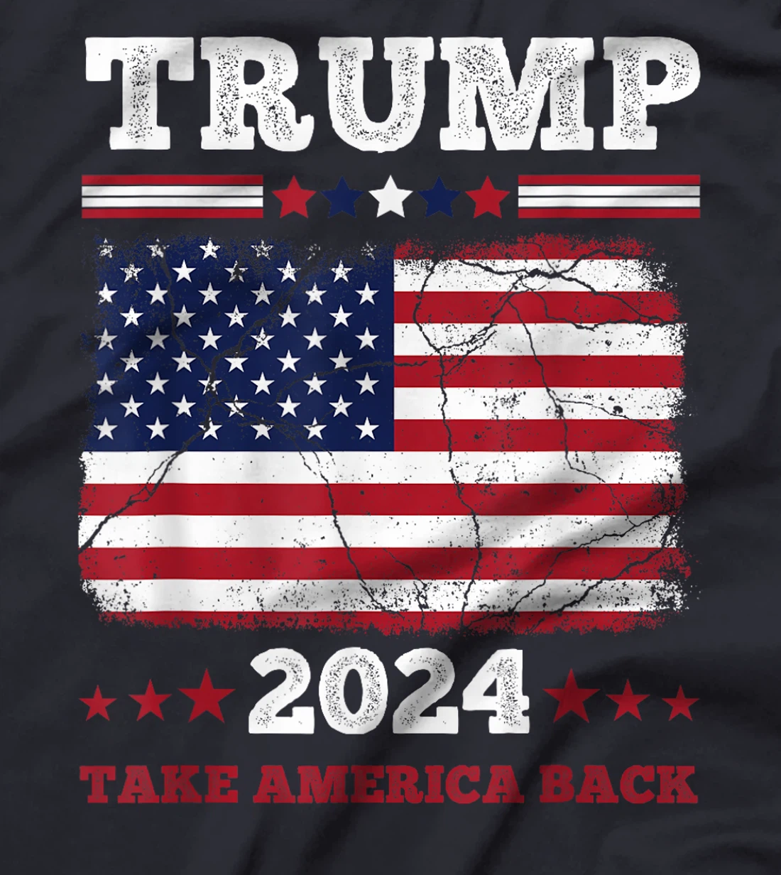 Unique America Donald Trump 2024 Flag T-Shirt